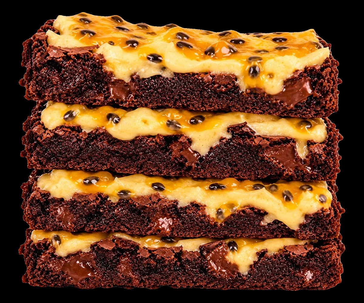 Brownie Mousse de Maracujá da Não Se Nega Brownies